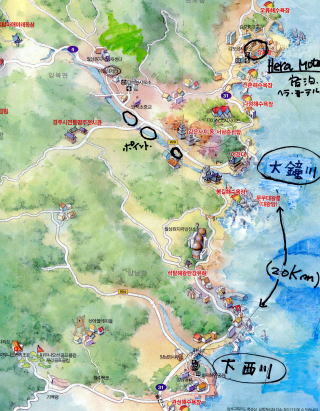 地図：大鐘川と下西川