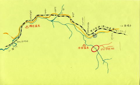 小国川のイラスト地図